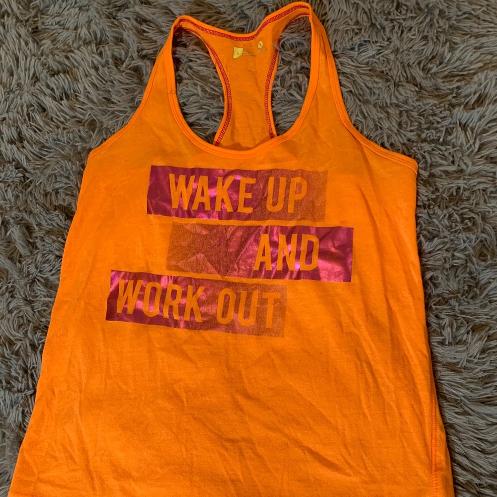 Orange workout tank top